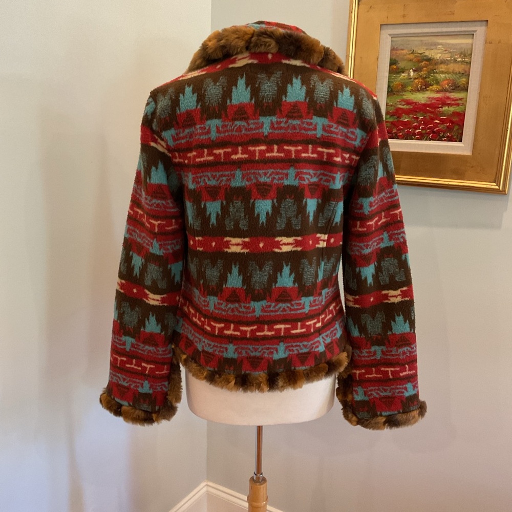 Tasha Polizzi Collection‎ Southwestern Faux Fur Trim Jacket - Picture 4 of 7